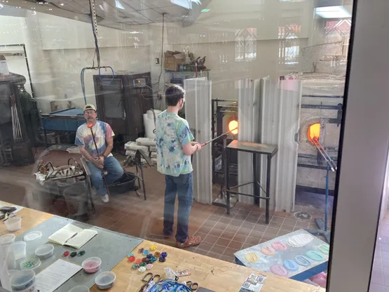 glassblowing studio at Tamarack Marketplace in WV.